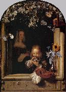 Boy Blowing Bubbles.